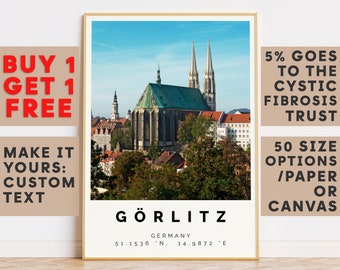 Görlitz Print,Görlitz Wall Art,Görlitz Colorful Poster,Personalized Birthday Travel Gift Present Photography Germany 14277