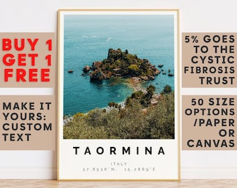 Taormina Print,Taormina Wall Art,Taormina Colorful Poster,Personalized Birthday Travel Gift Present Artwork Italy 13330