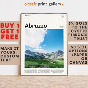 Abruzzo Print, Abruzzo Wall Art, Abruzzo Color Poster With Text, Personalized Birthday Travel Gift Present Photography  Artwork,Italy 11393b