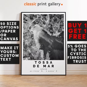 Tossa de Mar Poster Black and White Print, Tossa de Mar Wall Art, Tossa de Mar Travel Poster, Tossa de Mar Photo Print,Spain,5952
