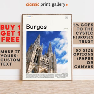 Burgos Print, Burgos Wall Art, Burgos Color Poster With Text, Personalized Birthday Travel Gift Present Photography  Artwork,Spain 11545b