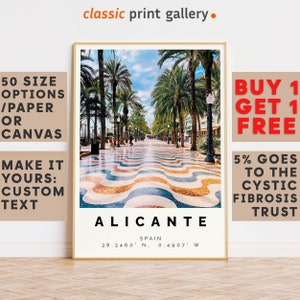 Alicante Poster Colorful Print, Alicante Wall Art, Alicante Photo Decor, Alicante Gift Travel Print,Valencian, Spain,Housewarming Gift,7590