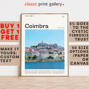 Coimbra Print, Coimbra Wall Art, Coimbra Color Poster With Text, Personalized Birthday Travel Gift Present Photography, Portugal 11605b