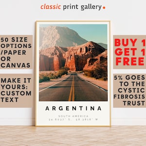 Argentina Poster Colorful Print, Argentina Wall Art, Argentina Photo Decor, Argentina Gift Travel Print,Travel Art,Travel Wall Art,7618