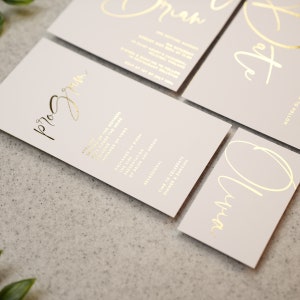 Modern Calligraphy Gold Foil Wedding Invite Wedding Invitation Set, Modern Calligraphy Wedding Invitation Suite W24 image 5