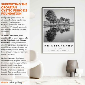 Kristiansand Poster Black and White Print, Kristiansand Wall Art, Kristiansand Travel Poster, Kristiansand Photo,Norway,5801 image 3