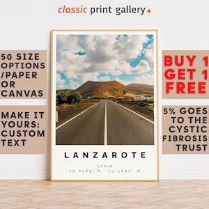 Lanzarote Poster Colorful Print, Lanzarote Wall Art, Lanzarote Photo Decor, Lanzarote Gift Travel Print,Canary Islands,Poster Travel,9311
