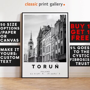 Torun Poster Black and White Print, Torun Wall Art, Torun Travel Poster, Torun Photo Print, Poland,4678