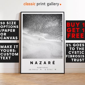 Nazare Poster Black and White Print, Nazare Wall Art, Nazare Photo Print, Nazare Gift Travel Decor,Portugal,6817