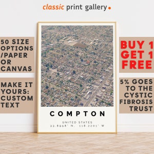 Compton Poster Colorful Print, Compton Wall Art, Compton Photo Decor, Compton Gift Travel Print,Office Wall Art,9437