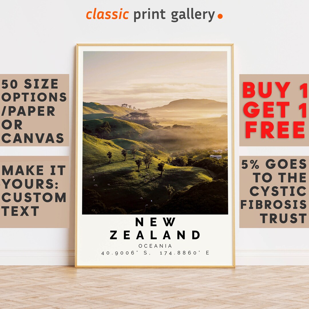 New Zealand Poster Colorful Print New Zealand Wall Art New Etsy.de