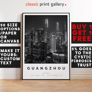 Guangzhou Print Black and White Photo, Guangzhou Wall Art, Guangzhou Travel Poster, Guangzhou Photo Print, China, China Decor, 3511