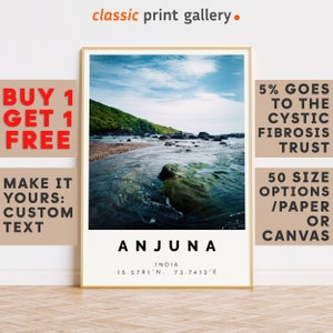Anjuna Print,Anjuna Wall Art,Anjuna Colorful Poster,Personalized Birthday Beach Travel Gift Coastal Photography India 15462