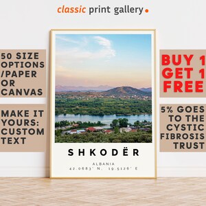 Shkodër Poster Colorful Print, Shkodër Wall Art, Shkodër Photo Decor, Shkodër Gift Travel Print,Albania,Poster Travel,10226