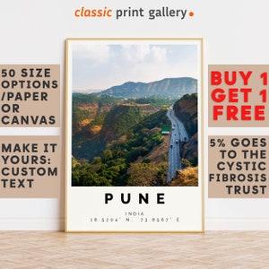 Pune Poster Colorful Print, Pune Wall Art, Pune Photo Decor, Pune Gift Travel Print,India,Travel Wall Art,Housewarming Gift,8713