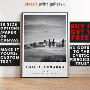 Emilia Romagna Poster Black and White Print, Emilia Romagna Wall Art, Emilia Romagna Travel Poster, Emilia Romagna Photo Print,Italy,5993