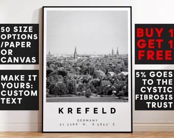 Krefeld Poster Black and White Print, Krefeld Wall Art, Krefeld Photo Print, Krefeld Gift Travel Decor,Germany,6328