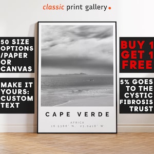 Cape Verde Print Black and White Photo, Cape Verde Wall Art, Cape Verde Travel Poster, Cape Verde Photo Print, København, Danmark, 3217
