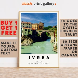 Ivrea Print,Ivrea Wall Art,Ivrea Colorful Poster,Personalized Birthday Travel Gift Present Photography Artwork Italy 13398