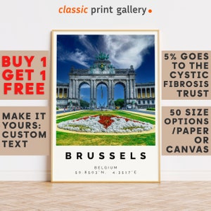 Brussels Print,Brussels Wall Art,Brussels Colorful Poster,Personalized Birthday Travel Gift Present Artwork Belgium 12433b2