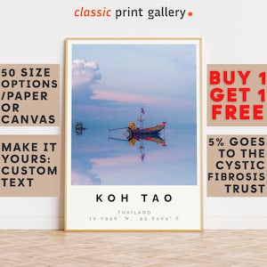 Koh Tao Poster Colorful Print, Koh Tao Wall Art, Koh Tao Photo Decor, Koh Tao Gift Travel Print,Housewarming Gift,8221