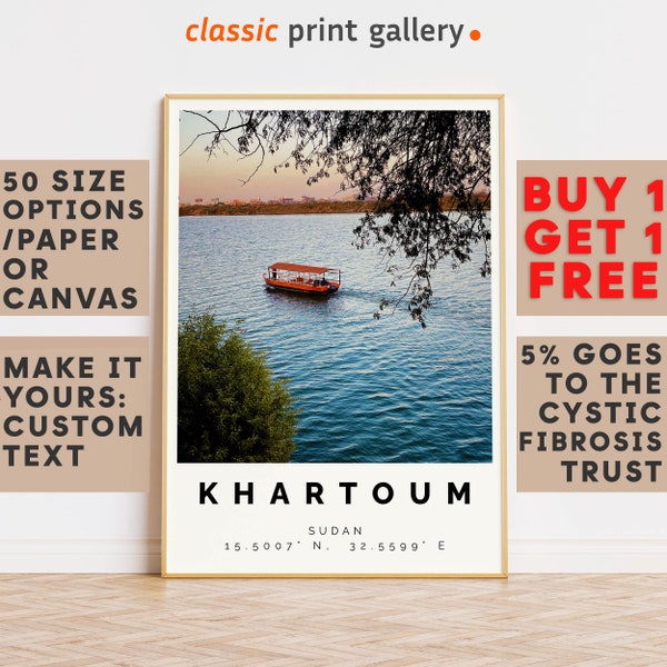 Khartoum Poster Colorful Print, Khartoum Wall Art, Khartoum Photo Decor, Khartoum Gift Travel Print,Sudan,Gift For Backpacker,8201