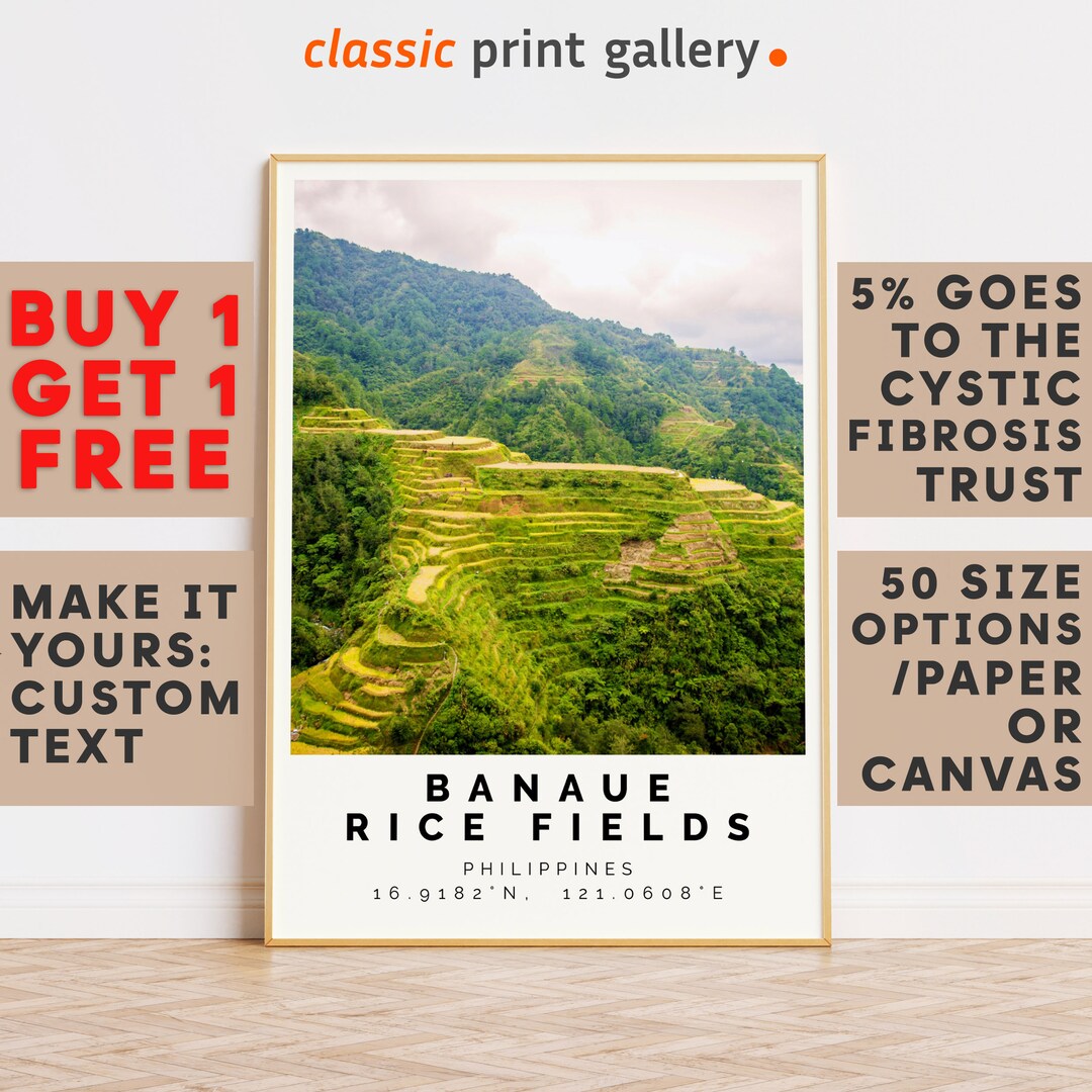 Banaue Rice Fields Print Wall Art Colorful Poster,personalized Birthday ...