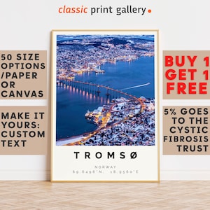 Tromso Poster Colorful Print, Tromso Wall Art, Tromso Photo Decor, Tromso Gift Travel Print,Gift For Her,Gift For Him,9199