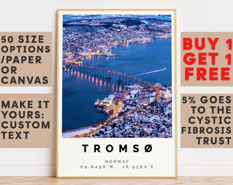 Tromso Poster Colorful Print, Tromso Wall Art, Tromso Photo Decor, Tromso Gift Travel Print,Gift For Her,Gift For Him,9199