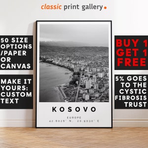 Kosovo Poster Print,Kosovo Wall Art, Housewarming Gift, Housewarming, Large Wall Art, Living Room Art, New Home Gift, 3732