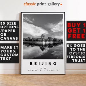 Beijing Poster Black and White Print, Beijing Wall Art, Beijing Travel Poster, Beijing Photo Print, Peking, China Poster, 3082