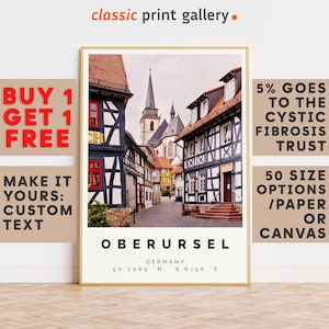Oberursel Print,Oberursel Wall Art,Oberursel Colorful Poster,Personalized Birthday Travel Gift Present Artwork Germany 14193