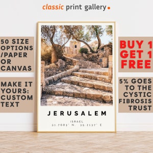 Jerusalem Poster Colorful Print, Jerusalem Wall Art, Jerusalem Photo Decor, Jerusalem Gift Travel Print,Gift Idea,8182