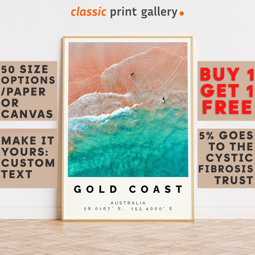 Gold Coast Poster Colorful Print, Gold Coast Wall Art, Gold Coast Photo