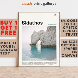 Skiathos Print, Skiathos Wall Art, Skiathos Color Poster With Text, Personalized Birthday Travel Gift Present Photography, Greece 12249b2