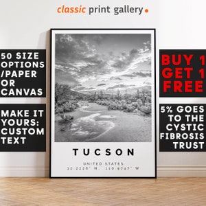 Tucson Poster Black and White Print, Tucson Wall Art, Tucson Travel Poster, Tucson Photo Print, Arizona, USA,5095
