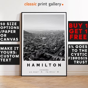 Hamilton Poster Black and White Print, Hamilton Wall Art, Hamilton Travel Poster, Hamilton Photo Print, Ontario, Canada,4846