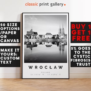 Wroclaw Poster Black and White Print, Wroclaw Wall Art, Wroclaw Travel Poster, Wroclaw Photo Print, Wroclaw, Poland,4691
