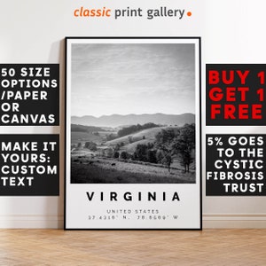Virginia Print Black and White Photo, Virginia Wall Art, Virginia Travel Poster, Virginia Photo Print, State Wall Art, State Decor, 3895