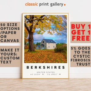 Berkshires Poster Colorful Print, Berkshires Wall Art, Berkshires Photo Decor, Berkshires Gift Travel Print,Travel Posters,Tourism,7709