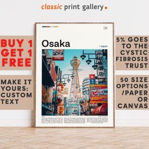 Osaka Print, Osaka Wall Art, Osaka Color Poster With Text, Personalized Birthday Travel Gift Present Photography  Artwork,Japan 12083b1