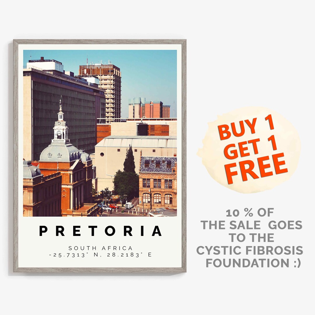 Pretoria Poster Colorful Print Pretoria Wall Art Pretoria Etsy