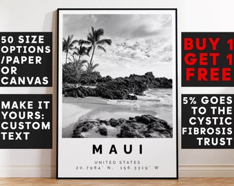 Maui Poster Print, Travel Decor, Maui Holiday Vacation Art, Minimal Decor, Minimalist Travel Poster, Traveller Gift 2838