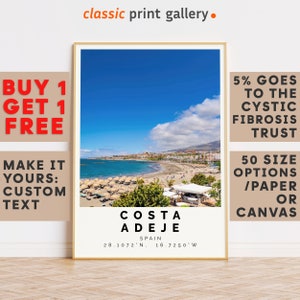 Costa Adeje Print,Costa Adeje Wall Art,Costa Adeje Colorful Poster,Personalized Birthday Beach Travel Gift Coastal Spain 15524