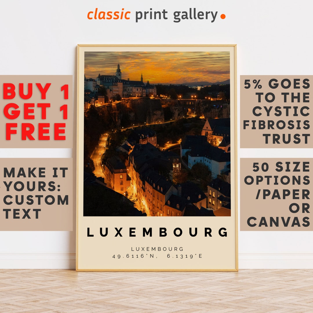 Luxembourg Printluxembourg Wall Artluxembourg Colorful Etsy