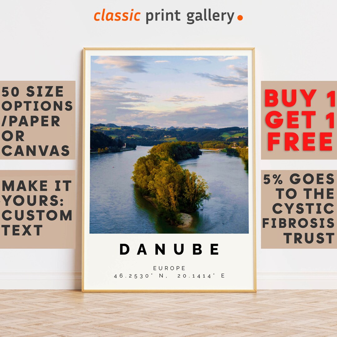 Danube Poster Colorful Print, Danube Wall Art, Danube Photo Decor