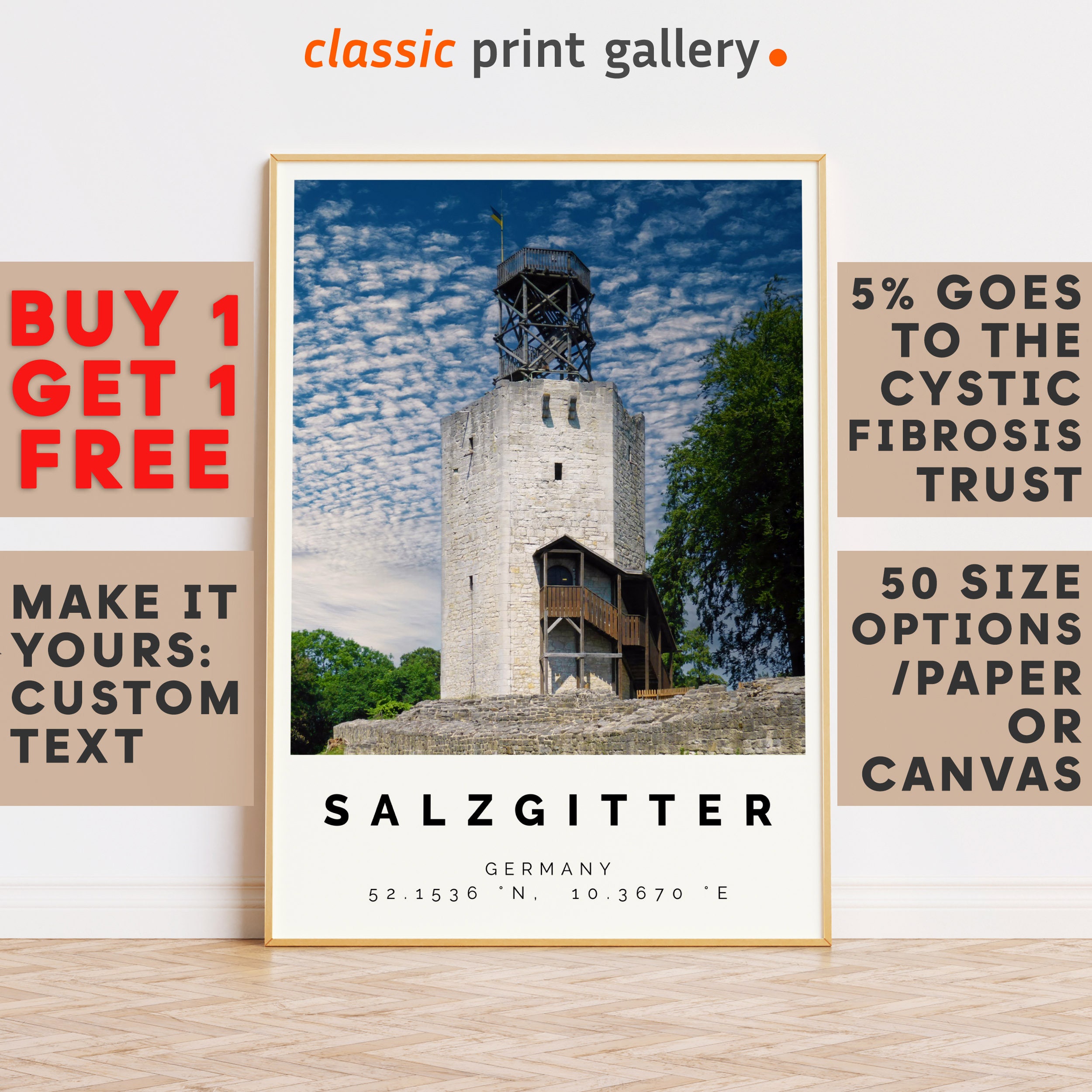 Salzgitter Print,Salzgitter Wall Art,Salzgitter Colorful Poster,Personalized Birthday Travel Gift Present Artwork Germany 14241