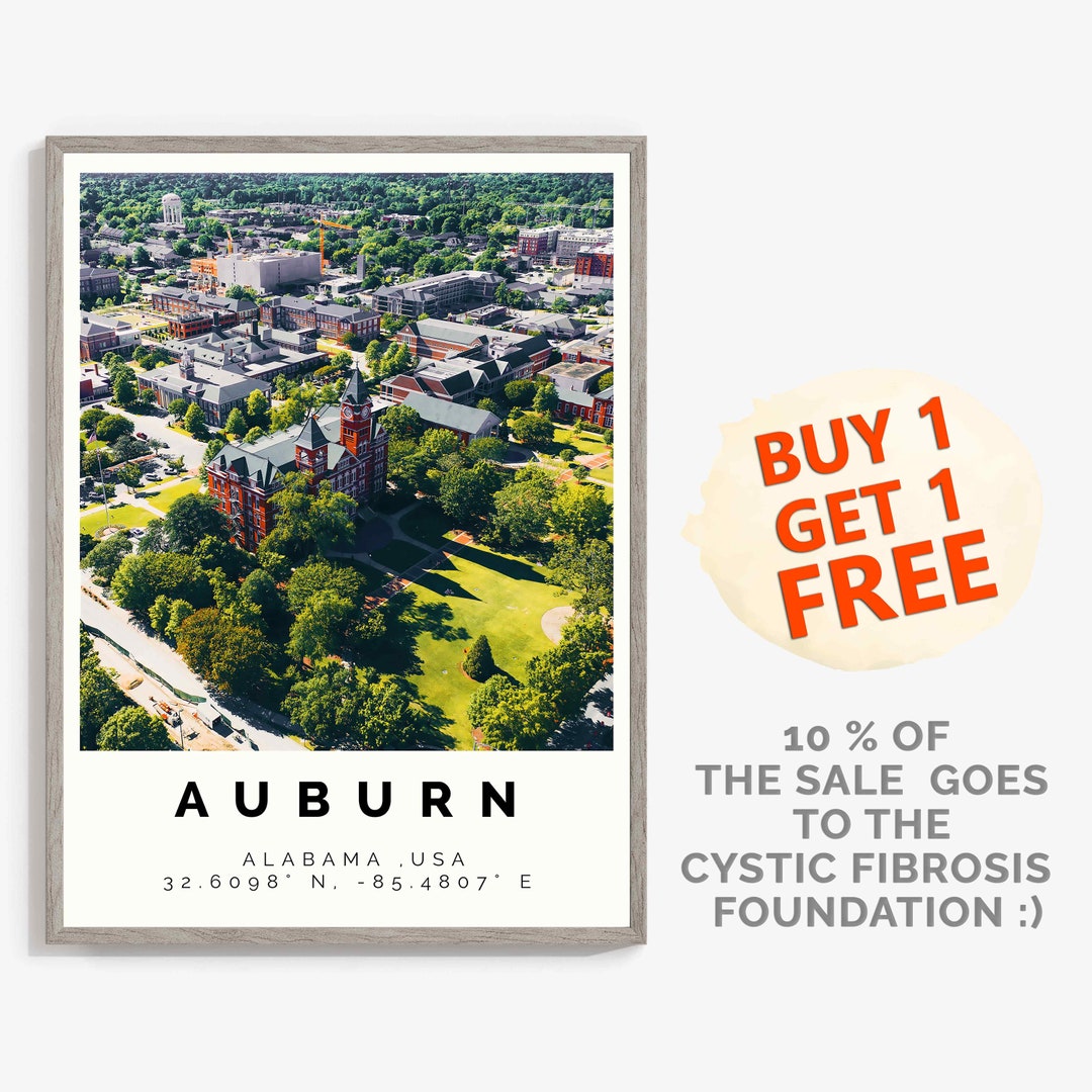 Auburn Poster Colorful Print Auburn Wall Art Auburn Photo Etsy