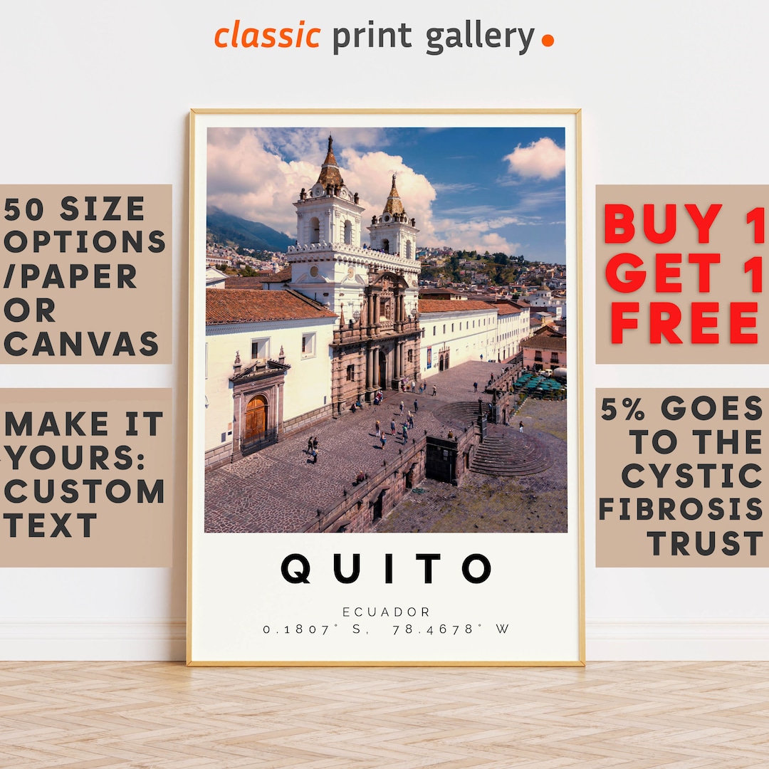 Quito Poster Colorful Print, Quito Wall Art, Quito Photo Decor, Quito
