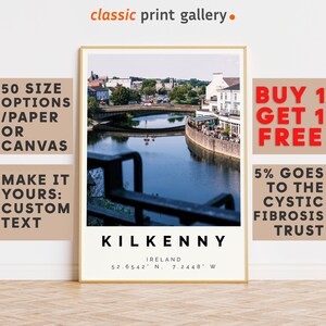 Kilkenny Poster Colorful Print, Kilkenny Wall Art, Kilkenny Photo Decor, Kilkenny Gift Travel Print,Ireland,24x28, 20x30, 24x36,8205